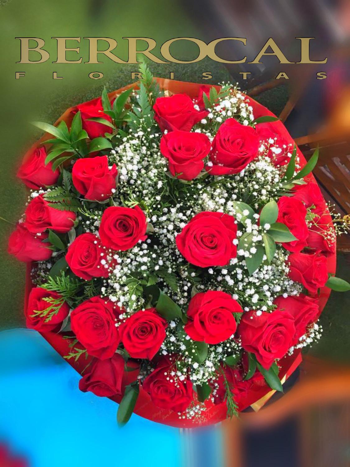 24 Rosas rojas de tallo largo - Floristería en Marbella Berrocal flores a  domicilio.